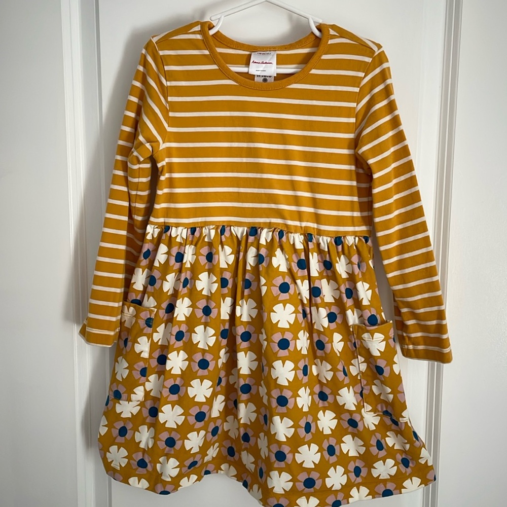 Hanna Andersson mix print skater dress with pockets